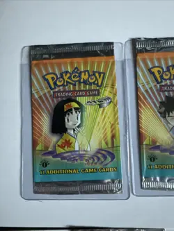 2000 Pokemon 2 Gym Heroes 2 Fossil 1 Base Set 2 WRAPPERS ONLY 1st Edition C Pics - Image 2