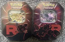 2 x Pokemon TCG Destined Rivals Team Rocket Tins Persian & Nidoking New & Sealed - Image 1