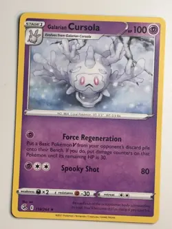 Pokemon TCG- Galarian Cursola Fusion Strike 118/264 Regular Rare Psychic Fresh - Image 1