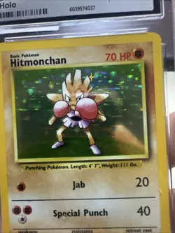 Hitmonchan Pokemon 1999 Base Set 7/102 Holographic Rare Vintage Original - Image 4