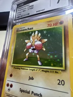 Hitmonchan Pokemon 1999 Base Set 7/102 Holographic Rare Vintage Original - Image 5