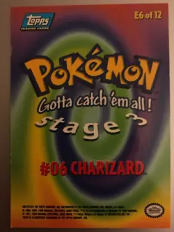 Pokemon Topps Charizard E6 of 12 Mewtwo Strikes Back Non Foil - Image 2