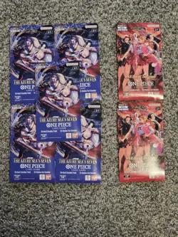 ONE PIECE Sleeved Booster Pack LOT OF 7 - 2x EB-03 - 5x OP-14 Sealed - Image 1