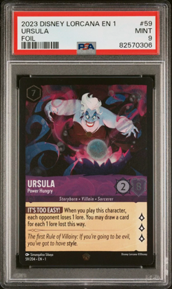 PSA 9 URSULA FOIL 59/204 DISNEY LORCANA THE FIRST CHAPTER ENG 2023! - Image 1