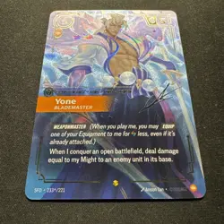 Riftbound Yone Blademaster Signature Overnumbered Card 233*/221 Spiritforged NM+ - Image 4