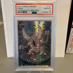 PSA 10 2000 Pokemon Game Topps Chrome TV Pinsir Spectra Rare Base Series 2 GEM - Image 1
