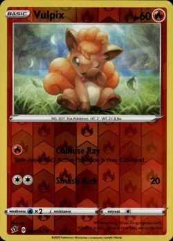 Vulpix Common SWSH02: Rebel Clash 024/192 Fire Reverse Holo Pokemon Card - Image 1
