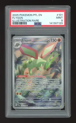 2025 POKEMON PFL EN-PHANTASMAL FLAMES ILLUSTRATION RARE #101 FLYGON PSA 9 - Image 1