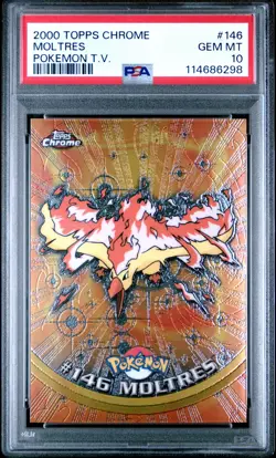 2000 Topps Chrome Pokemon T.V. #146 Moltres Pokemon T.V. PSA 10 - Image 1