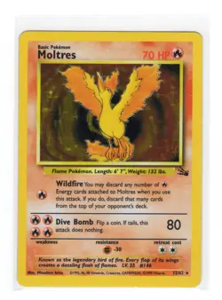 Pokemon TCG - Moltres 12/62 - Holo Unlimited - Fossil Unlimited (A) - Image 1