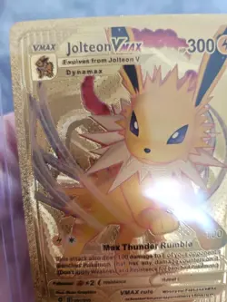 Jolteon Vmax Gold Foil Fan Art Vinyl Collector Pokemon Display Card - Image 3