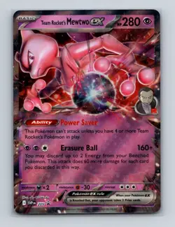 Team Rocket's Mewtwo ex 205 Pokemon Scarlet & Violet Black Star Promo Card NM+ - Image 1