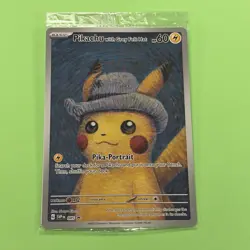 PIKACHU VAN GOGH WITH GREY FELT HAT SVP EN 085 PROMO POKEMON CARD-SEALED - Image 1