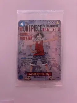 Bandai One Piece CCG Monkey.D.Luffy 1st Rare 1st Edition US Voyage P-055 Card - Image 1