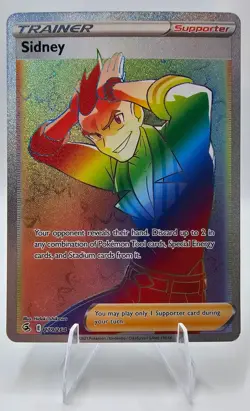 Pokemon Sidney 279/264 Fusion Strike NM Full Art Secret Rainbow Rare Card 2021 - Image 1