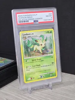 Pokemon Card 2008 Diamond & Pearl Majestic Dawn Leafeon Holo 24/100 PSA 8 Swirl - Image 1