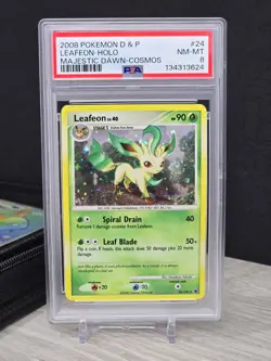 Pokemon Card 2008 Diamond & Pearl Majestic Dawn Leafeon Holo 24/100 PSA 8 Swirl - Image 3