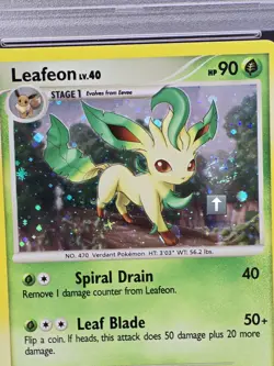 Pokemon Card 2008 Diamond & Pearl Majestic Dawn Leafeon Holo 24/100 PSA 8 Swirl - Image 5