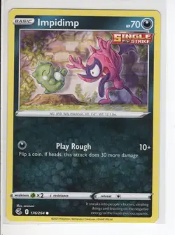 IMPIDIMP FUSION STRIKE SET POKEMON CARD 176/264 VG - Image 1