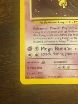Pokemon Vintage Holo Sabrina's Alakazam 16/132 Gym Challenge Wotc - Image 5
