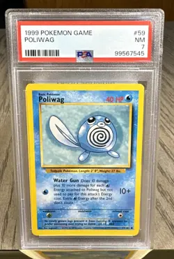 1999 Pokemon Game Poliwag PSA 7 - NM - Image 1