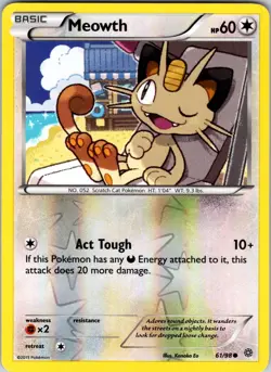 Meowth 61/98 XY - Ancient Origins Pokemon TCG LP Reverse Holo - Image 1