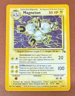 POKEMON TCG MAGNETON 11/62 RARE HOLO FOSSIL SET EX/NEAR MINT PACK TO FOLDER - Image 1