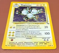 POKEMON TCG MAGNETON 11/62 RARE HOLO FOSSIL SET EX/NEAR MINT PACK TO FOLDER - Image 2