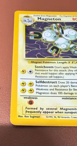 POKEMON TCG MAGNETON 11/62 RARE HOLO FOSSIL SET EX/NEAR MINT PACK TO FOLDER - Image 4