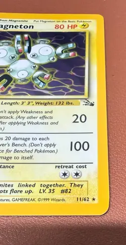 POKEMON TCG MAGNETON 11/62 RARE HOLO FOSSIL SET EX/NEAR MINT PACK TO FOLDER - Image 5