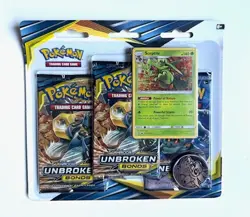 Pokemon TCG Sun and Moon Unbroken Bonds Sceptile 3-Pack Booster Blister - Image 1