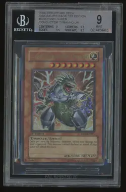 2006 Yu-Gi-Oh! 1st Edition Super Conductor Tyranno SD09-EN001 BGS 9 MINT - Image 1