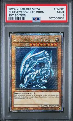 2024 YU-GI-OH! MP24-25TH ANV TIN: DUELING MIRRORS BLUE-EYES WHITE DRAGON PSA 9 - Image 1