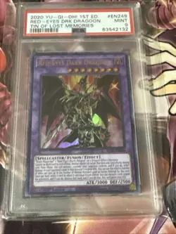 2020 Yugioh Tin of Lost Memories Red Eyes Dark Dragoon 1st Ed PSA 9 MP20-EN249 - Image 1