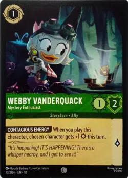 73/204 WEBBY VANDERQUACK MYSTERY ENTHUSIAST EN10 COMMON DISNEY LORCANA CARD - Image 1