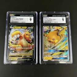 Dragonite V & Raichu GX CGC 9 Mint Bundle - Pokemon TCG Graded Card Lot - Image 1