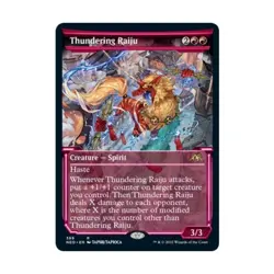 WOTC Kamigawa Neon Dynasty Thundering Raiju (Showcase) (R) (Foil) NM - Image 1