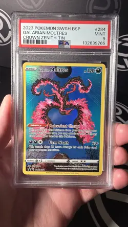 2023 POKEMON SWSH BLACK STAR PROMO CROWN ZENITH MOLTRES PSA 9 - Image 1