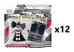 SEALED CASE! 12x Pokemon White Flare SV10.5 3-Pack Tech Sticker Collection - Image 1