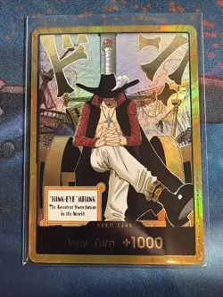 DON!! Card (Dracule Mihawk) (Gold) The Azure Sea's Seven Foil - Image 1