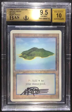 MTG Revised ISLAND Artist Proof AP Signed BGS 95 GEM MINT G2U - Image 2