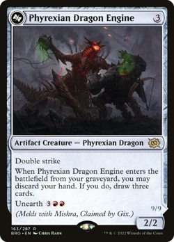 Phyrexian Dragon Engine (FOIL) x1 - MTG The Brothers' War BRO #163 - Image 1