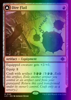 MTG Magic the Gathering Dire Flail (145/491) The Lost Caverns of Ixalan NM FOIL - Image 1