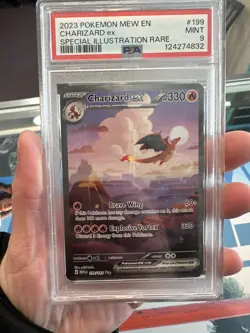 2023 Pokemon Mew EN-151 Charizard EX Special Illustration Rare PSA 9 #199 SIR - Image 1
