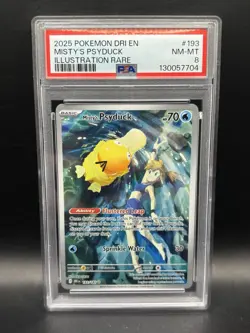 Pokemon TCG Misty's Psyduck Scarlet & Violet 193/182 PSA 8 NM-Mint - Image 1