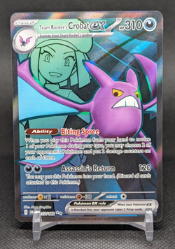 Team Rocket's Crobat ex 217/182 Double Rare Full Art Pokemon Destined Rivals - Image 1