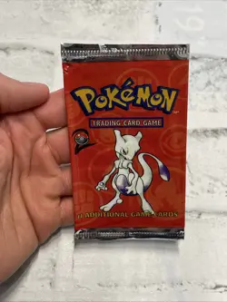 Vintage 1999 Pokemon TCG Base Set 2 Mewtwo EMPTY Booster Pack Wrapper Vtg Rare - Image 1
