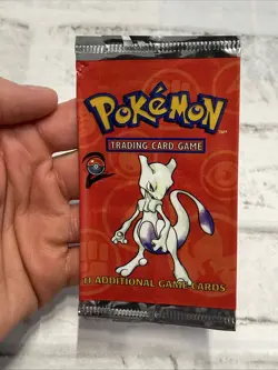 Vintage 1999 Pokemon TCG Base Set 2 Mewtwo EMPTY Booster Pack Wrapper Vtg Rare - Image 2