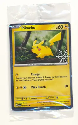 2025 Pokemon PIKACHU #025/165 Holiday Calendar Festive Stamp Snowflake - SEALED - Image 1