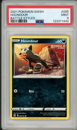 2021 Pokemon SWSH Battle Styles Houndour #095 PSA 9 - Image 1